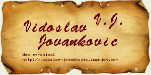 Vidoslav Jovanković vizit kartica